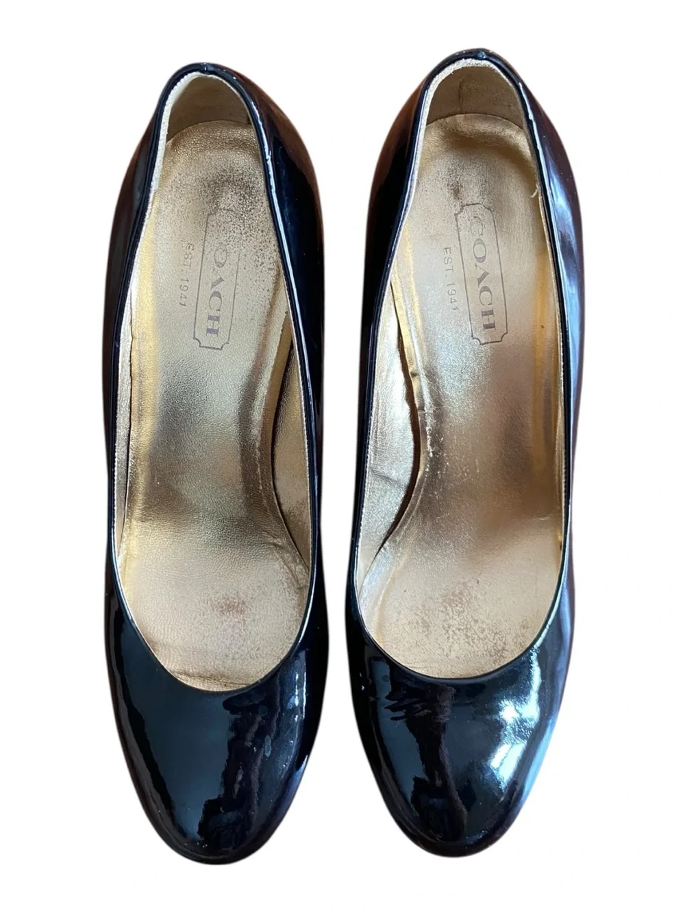 Coach black vinyl chunky heels / pumps - Picture 2 of 7